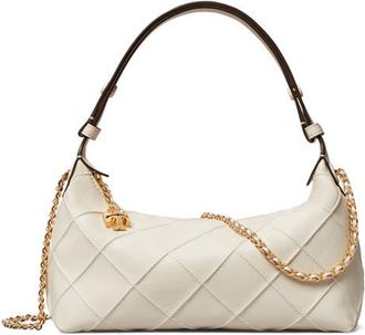 Tory Burch Fleming Pochette Quilted Leather Shoulder Bag in Light Cream at Nordstrom
