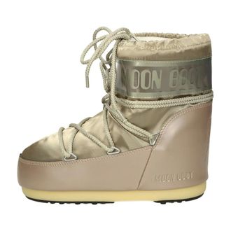 Moon Boot Schoenen, Dames, Grijs, 39 EU, Leer, Icon Low Glance