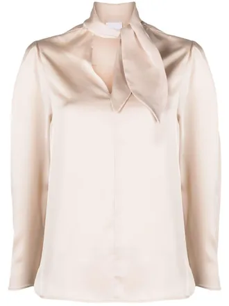 Merci Allure attached-scarf blouse - women - Polyester - M - Neutrals