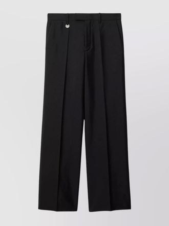 Burberry wool silk blend mid-rise wide-leg trousers