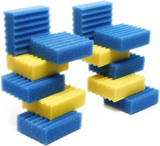 Elle Juego Completo De 12 Esponjas Filtrantes Para Filtro Biol&oacute;gico Cbf-350c - 4 Amarillas, 8 Azules - Pieza De Repuesto - Espuma Filtrante - Medio Filtran