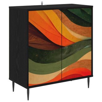 vidaXL Aparador Bonn Roble Negro 69 X 33 X 76 Cm Madera De Ingenier&iacute;a Vidaxl