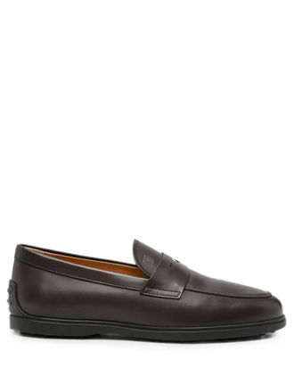 Tod's Brown Logo Collection Loafers