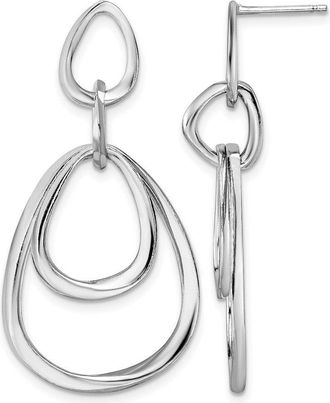 Diamond2Deal Sterling Silver Polished Drop Dangle Earrings