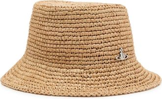 Vivienne Westwood Orb Raffia Bucket hat - Beige - L
