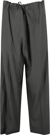 Balenciaga Getailleerde vloeibare broek - Heren - Wijde Broeken - Grijs - S - Leer - Broeken