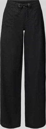 Gina Tricot Mid Waist Hose aus Leinen-Baumwoll-Mix in Black, Gr&ouml;&szlig;e XL
