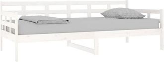 vidaXL Day Bed without Mattress White Solid Wood Pine 90x200 cm Vidaxl