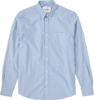 Closed striped cotton shirt - men - Cotton - M - Blue