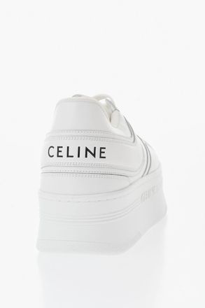 Celine Sneakers Basse in Pelle a Tinta Unita con Platform 5cm Celine