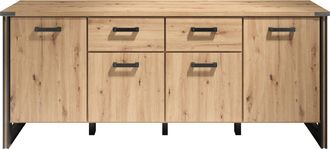 HOME AFFAIRE Sideboard »Mia« 1 Stk. tlg. Echtholzoptik, Eiche, 207 cm breiter Schrank