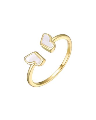 Genevive Silver Pearl Open Ring