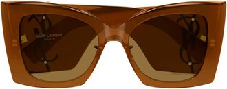 Saint Laurent Sunglasses, female, Brown, Size: 54 MM Blaze Crystal Sunglasses