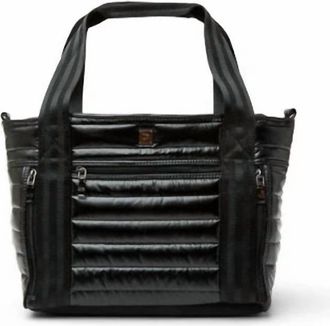 Think Royln Womens Junior Jetset Wingman Quilted Tote Bag In Black Patent
