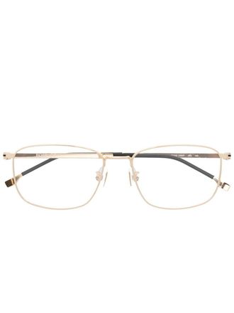 BOSS rectangle-frame glasses - unisex - Metal (Other)/Acetate - 56 - Gold