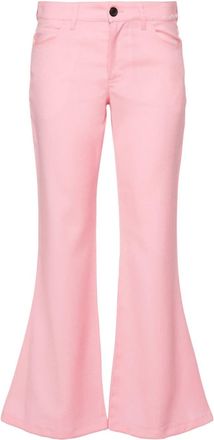 Marni grain de poudre flared trousers - women - Virgin Wool/Mohair - 40 - Pink