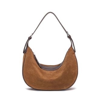 Generic Compatible For Womens Bag Suede Leather Women Shoulder Bags Frosted Cowhide Female(Brown)