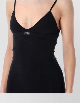 Maison Margiela fitted knee length dress spaghetti straps neckline