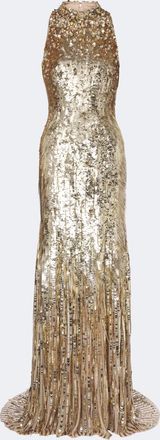 Jenny Packham Kimiko embellished halterneck gown
