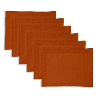 Solino Home Linen Placemats - Sonoma - Set of 6, 14 x 19 in Cinnamon Stick at Nordstrom, Size Medium