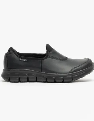 Skechers Womens Skechers Work 76536EC SURE TRACK SR Womens Occupational Shoes Black - Size: 3.5