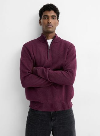 Le 31 Mens Minimalist zip-neck sweater
