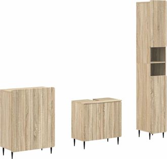 vidaXL Juego De Armarios De Ba&ntilde;o De 3 Piezas Zwolle Roble Sonoma Vidaxl