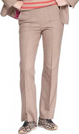 Vilagallo Womens Diagonal Patterned Pants In Beige