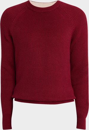 Brunello Cucinelli Men & apos;s Cotton Rib Crewneck Sweater