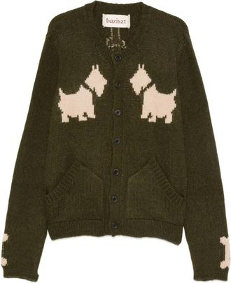 Baziszt Bobby Cardigan - Heren - Vesten - Groen - M - Truien & Vesten