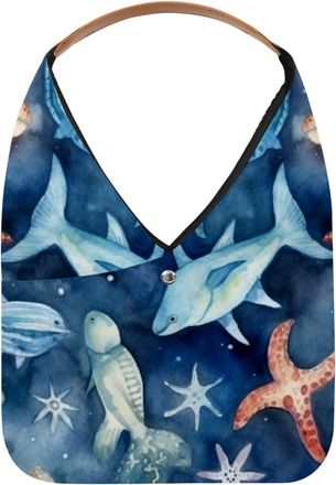Generic Starfish Reusable Lightweight Grocery Bags - Foldable Into Compact Pouch, Washable & Sturdy, Multipurpose for Shopping and Travel