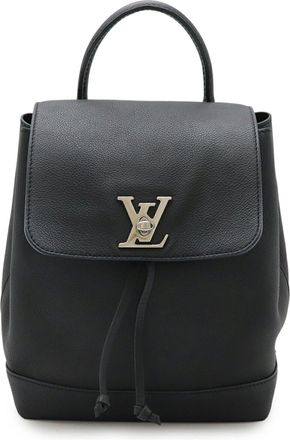 Louis Vuitton Black Noir White Leather Backpack (Pre-Owned)