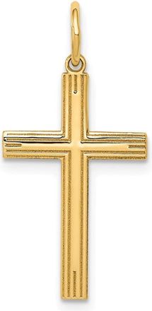 Diamond2Deal 14k Yellow Gold Laser Designed Cross Pendant