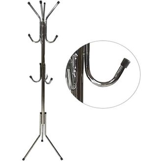 Trade Shop Trade Shop - Appendiabiti Da Terra 170 Cm Attaccapanni 11 Ganci Cromato Piantana Appendi Abiti