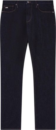 Emporio Armani Logo-patch Five-Pockets Jeans - Heren - Slim Fit Jeans - Zwart - W40 - Katoen - Jeans