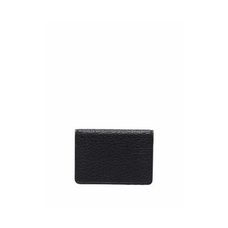 Maison Margiela Black Leather Cardholder with Signature Logo - male - Maison Margiela - Wallets & Cardholders - Black - ONE SIZE - Accessories