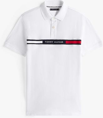Tommy Hilfiger Mens Regular Fit Flag Logo Stretch Polo - White - XXL