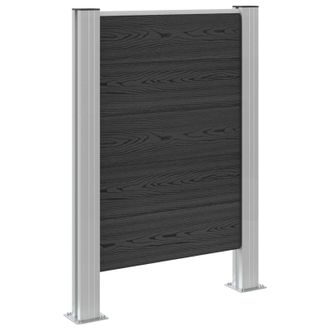 vidaXL Valla De Cubo De Basura Gris 85 X 12 X 115 Cm Aluminio Y Wpc Vidaxl