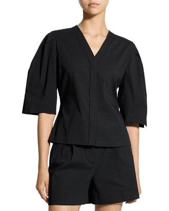 Theory Wool-Blend Blouse
