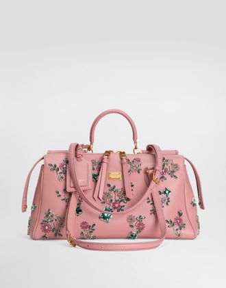 Dolce & Gabbana Medium Vittoria Handbag With Embroidery - Woman Shoulder And Crossbody Bags Multicolor Onesize
