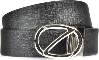 Ermenegildo Zegna Zwarte leren portemonnee - Heren - Riemen - Zwart - 110 CM - Leer - Accessoires