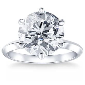 Pompeii3 Certified 6Ct Solitaire Diamond Engagement Ring 14k White Gold Lab Grown Size: 6.5