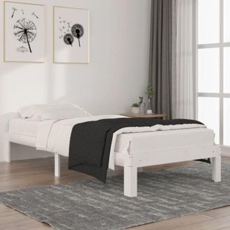 vidaXL Bed Frame without Mattress White Solid Wood Pine 90x200cm Vidaxl