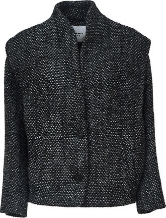 Isabel Marant Drogo Herringbone Collarless Wool-Blend Jacket