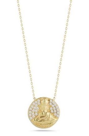 Sphera Milano Cubic Zirconia Buddha Pendant Necklace in Gold at Nordstrom Rack