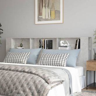 vidaXL Mueble Cabecero Gris Hormig&oacute;n 220x18,5x104,5 Cm Vidaxl