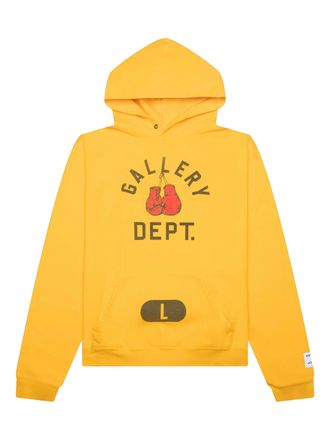 Gallery Dept. Mens Boxing Merch Hoodie in Yellow Cotton - Size Small