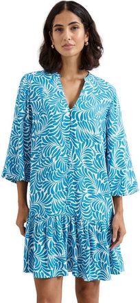 Phase Eight Phoebe Tiered Hem V-Neck Mini Dress in Blue at Nordstrom, Size 10