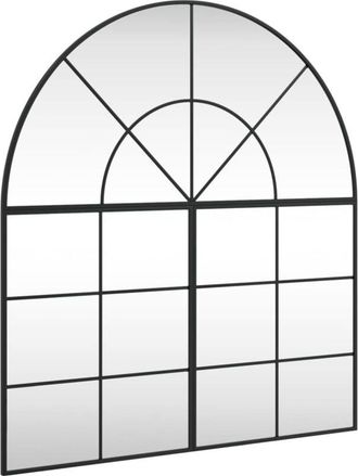 vidaXL Wall Mirror Black 100x110 cm Arch Iron Vidaxl Black
