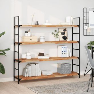 Berkfield Home Floating Shelves 2 pcs 160x30x4 cm Oil Finished Solid Wood Acacia in Brown | Size: 160 x 30 x 4 cm